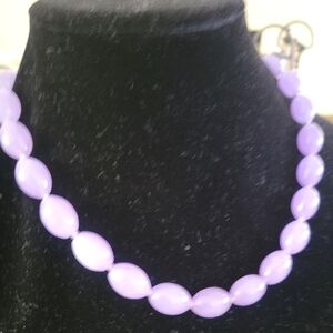 Joan Rivers lavender Jade Purple beaded necklace